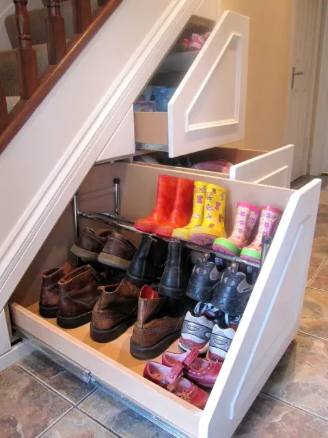 Shoe Rack Under Stairs